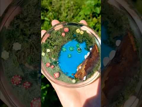 Forest Pond Coaster! 🌱🍄 #resinart #epoxycoaster #miniforest #functionalart