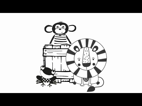 Dear Zoo | Fun Baby Sensory video | Piano classical music | Black & White