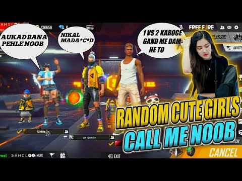 A HOT GIRL AND HER BF CALL ME NOOB 😡|| I CHALANGE FOR 1VS2 CSTM FREEFIRE || SAHILGAMING