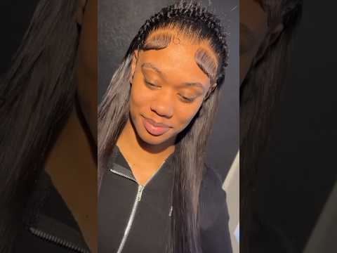 FRONTAL WIG INSTALL STYLED W/ BUTTERFLY BRAID #shorts #viral #hairstyle #explore #beauty #fyp