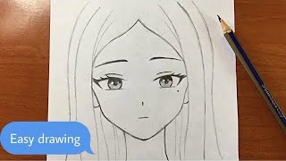 Easy anime drawing | how to draw anime girl easy step-by-step