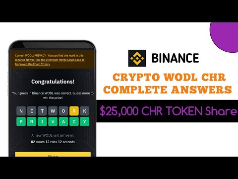 Play binance crypto wodl 5,6,7,8 letter answers theme Eth Merge CHR || Crypto wodl complete answers