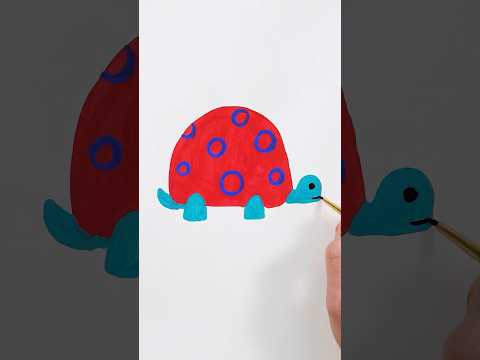 Red Turtle! Painting for Kids  #shorts #painting #art #viral