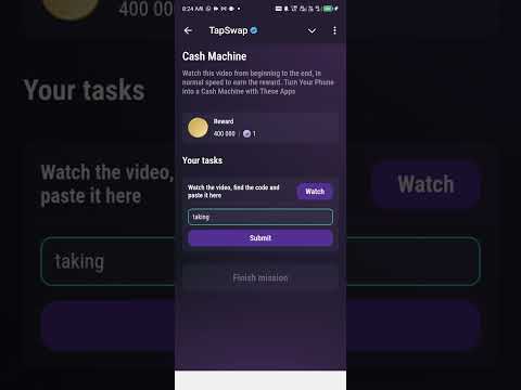 Tapswap Cash Machine Video Code #foryou #tapcoin #onlinebusiness #tapswap #bitcoin #foryoushorts #cr