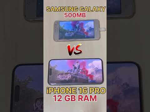 OLD Samsung galaxy💀Vs iPHONE 16 PRO😈Vs 500MB RAM☠️-BGMI SPEED TEST #iphone16 #shorts #viralshorts