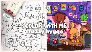 ASMR Color With Me #6 🍿🎨 | Fuzzy Hygge Coloring Book! (Ohuhu Markers)