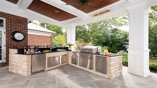 TOP! 100+ STONE OUTDOOR KITCHEN DESIGN IDEAS | HOW TO BUILD KITCHEN SPACE AREA WITH NATURAL ELEMENT