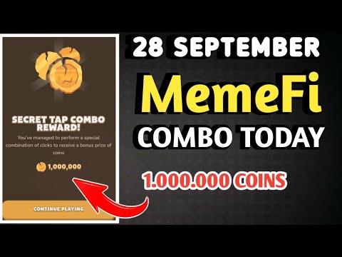 MEMEFI SECRET COMBO TODAY 28 SEPTEMBER 2024 | MEMEFI DAILY COMBO | MEMEFI COMBO TODAY | MEMEFI COMBO