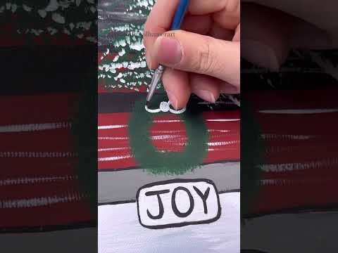 [clip] Decorating the little red truck painting 🎨🎄#tipsandtricks #paintingtips #christmascrafts