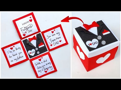 Happy Father's day card making easy Handmade / DIY Father's day greeting card / Gift box for Dad