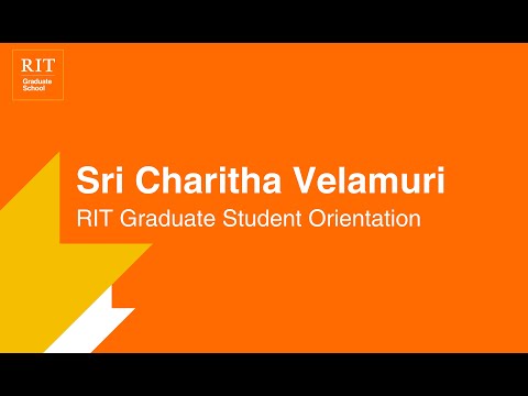 Graduate Senator | Sri Charitha Velamuri | RIT Graduate Student Orientation 2021