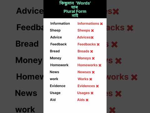 Some Common Mistakes l Uncountable Nouns l #dailyuseenglishwords #englishgrammar #vocabulary