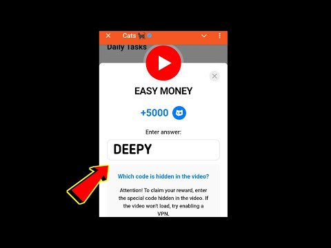 EASY MONEY Cats Video Code | EASY MONEY cats video code today