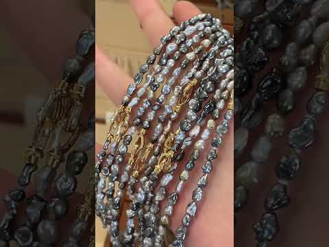 New Arrival -  Grey Baroque Pearl Necklace