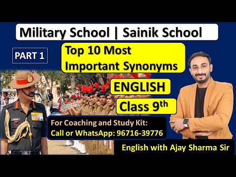 Synonyms | Military School Class 9 | Sainik School | RMS Online Classes Best YouTube Channel Teacher