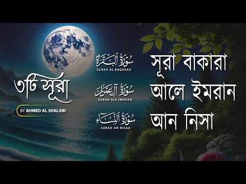 সূরা বাকারা, সূরা আল ইমরান, সূরা আন নিসা - কুরআনের ৩টি সূরার অন্তর জুড়ানো তিলাওয়াত । By Al Shalabi