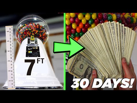 How Much Did Our GIANT Gumball Machine Make In 30 Days?!