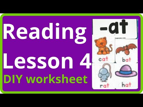 "AT" Word family | Rhyming words | worksheet/actvitiy sheet for ukg lkg nursery preschool class 1