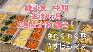 #7[生後8ヶ月]離乳食中期1週間分作り置き！もぐもぐ期。