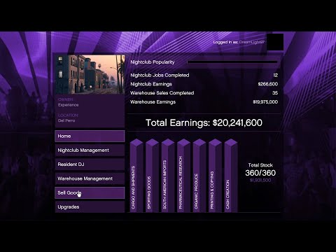 GTA Online - Selling a Full Nightclub in a Public Session Solo (2X Payout, $5,494,500)