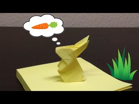 Sticky Note Bunny - Post-it Note Origami