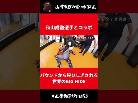 秋山成勲選手にパウンドから腕ひしぎされる世界のBIG HIDE【山岸秀匡 切り抜き】#Shorts