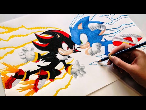 Drawing Sonic vs Shadow, who WINS?