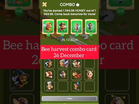 Bee harvest 26 December combo card