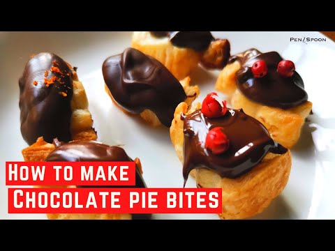 How to make melty chocolate pie bites made with easy home-made puff pastry | 自家製パイシートとミニチョコパイの作り方