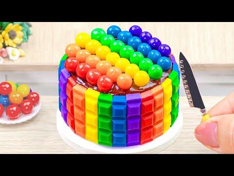 🎅How to Make Miniature Cake Decorating ideas with Chocolate🎅Beautiful Rainbow Pop It Cake Recipe