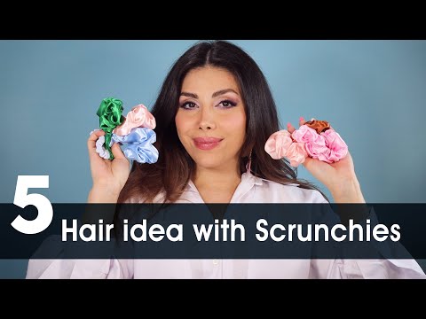 5 scrunchie daily hairstyle -easy hairstyles #hairstyle #hairtutorials