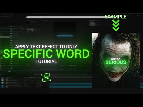 apply text effect to only SPECIFIC WORD - after effects tutorial