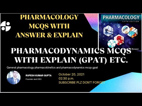 Pharmacodynamics mcqs | pharmacokinetics mcqs | general pharmacology⏩🤳✅ | gpat mcqs | important mcqs