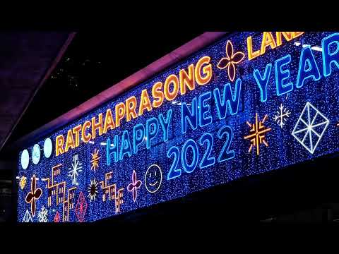 Happy New Year 2022 Ratchaprasong Intersection Bangkok Thailand