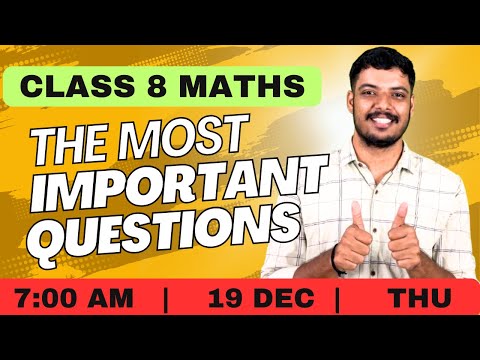 Live Morning | Class 8 maths | Christmas exam important questions discussion