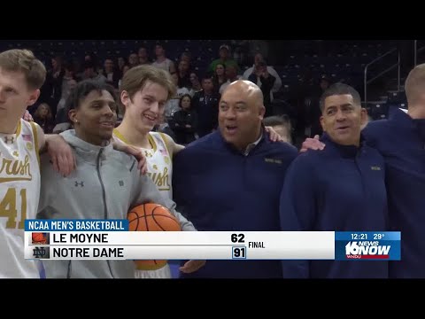 Notre Dame men’s basketball defeats Le Moyne 91-62