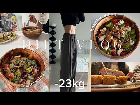 sub)-23kg diet vlog. Diet/exercise routine! Sustainable healthy diet keep going!!