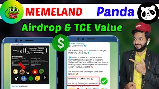 Memeland Airdrop & Panda Airdrop | Seed Update| $MEMES Token TGE & $PANDA Token TGE Airdrop