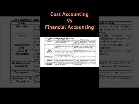 Financial Accounting Vs Cost Accounting | #youtubeshorts | #trending #exam