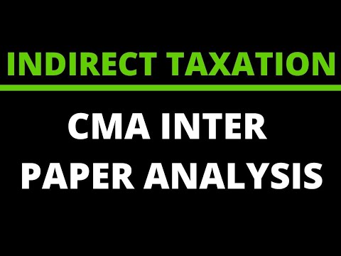 INDIRECT TAX | Paper Analysis | CMA Inter | CMA JUNCTION