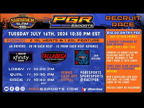 PGR eSports | Summer Slam Recruitment Race | Talladega Superspeedway | PGR eSports