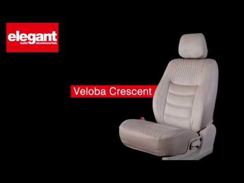 Veloba Crescent Car Seat Covers | Designer Seat Covers for Car | Velvet Fabric Seat Cover