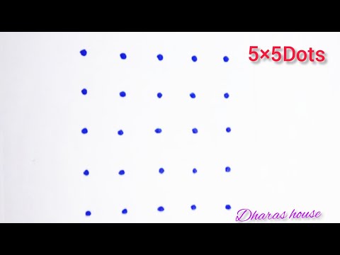 5×5straight dots kolam||easy kolam ||easy muthuku||very easy kolam||dharas house||#32