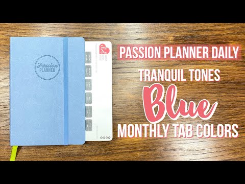 Monthly Tabs for the Passion Planner Daily - Tranquil Tones - Blue