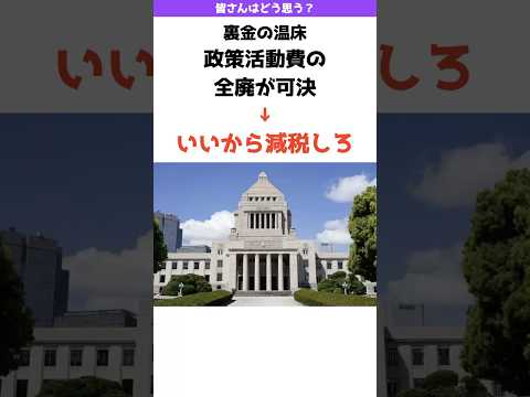 【裏金の温床】政策活動費の全廃が決定→いいから減税しろ