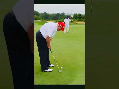 President Trump casually taps in for birdie 🐦 #golf