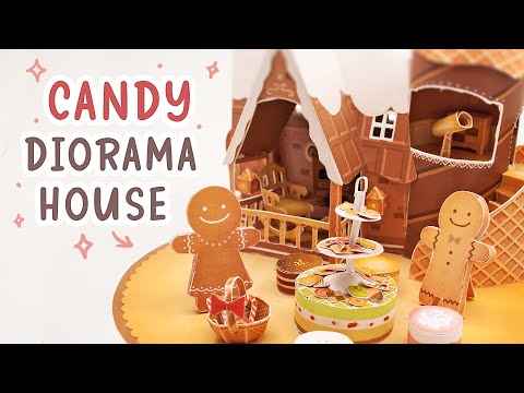 Candy Gingerbread House Paper Diorama 🍭 (diy canon papercraft)