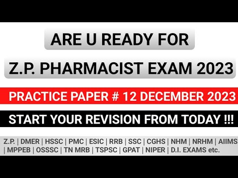 IBPS PATTERN ZP PHARMACIST EXAM PREPARATION |  PHARMACY OFFICER EXAM PREPARATION