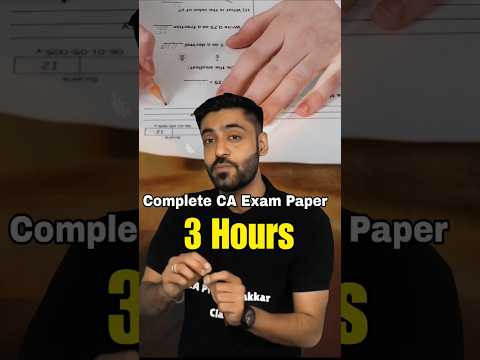 Complete CA Exam paper in 3 Hours #cainter #cafoundation #cafinal