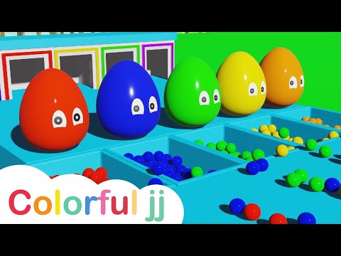 Learning colors colorful eggs on a farm | color egg videos for toddlers | Learning Colors and Number